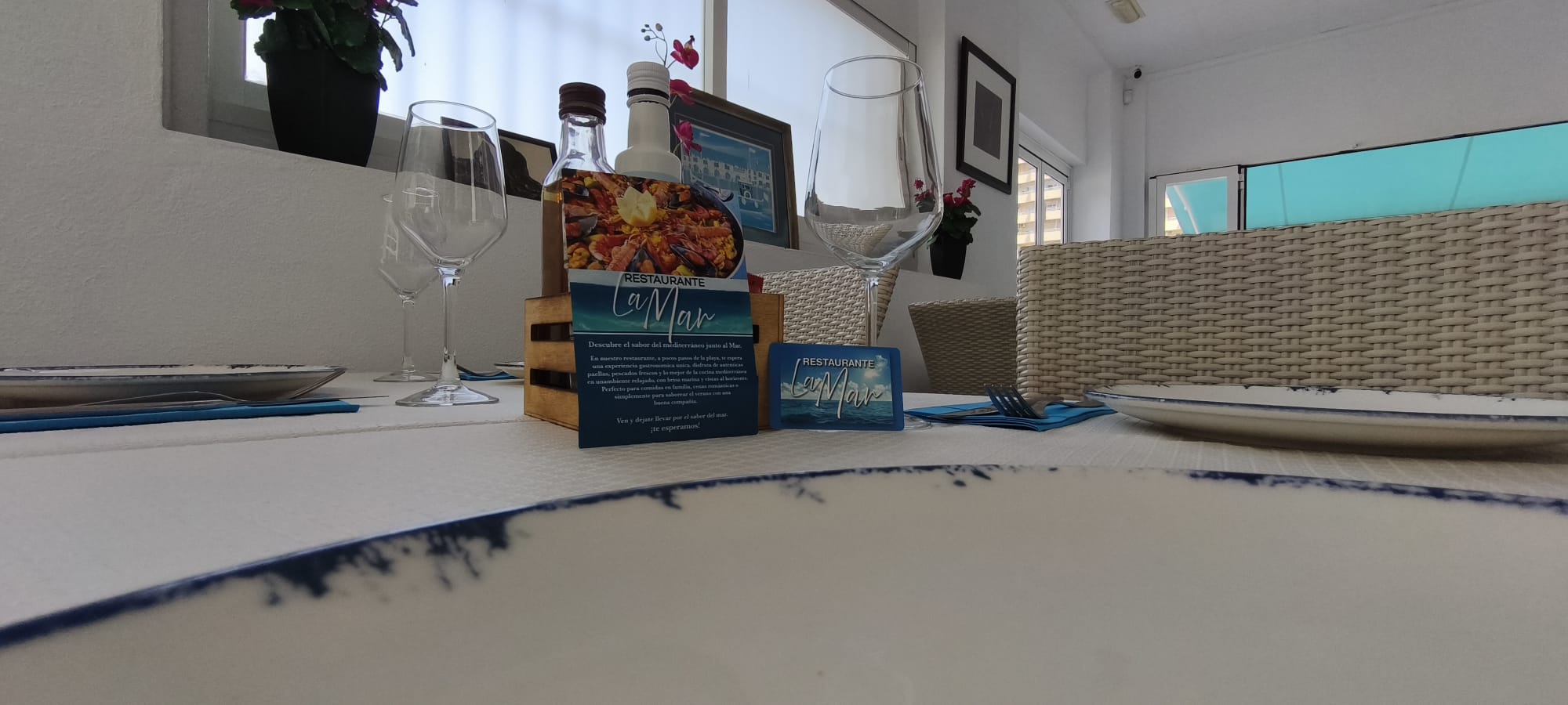 Detailfoto van La Mar kaart op tafel